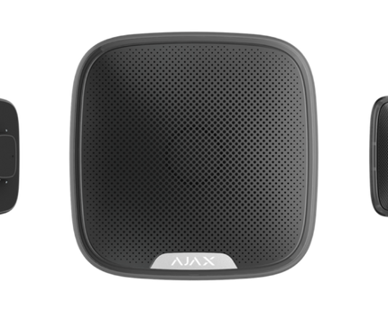 AJAX STREETSIREN, ZWART, DRAADLOZE BUITENSIRENE MET LED